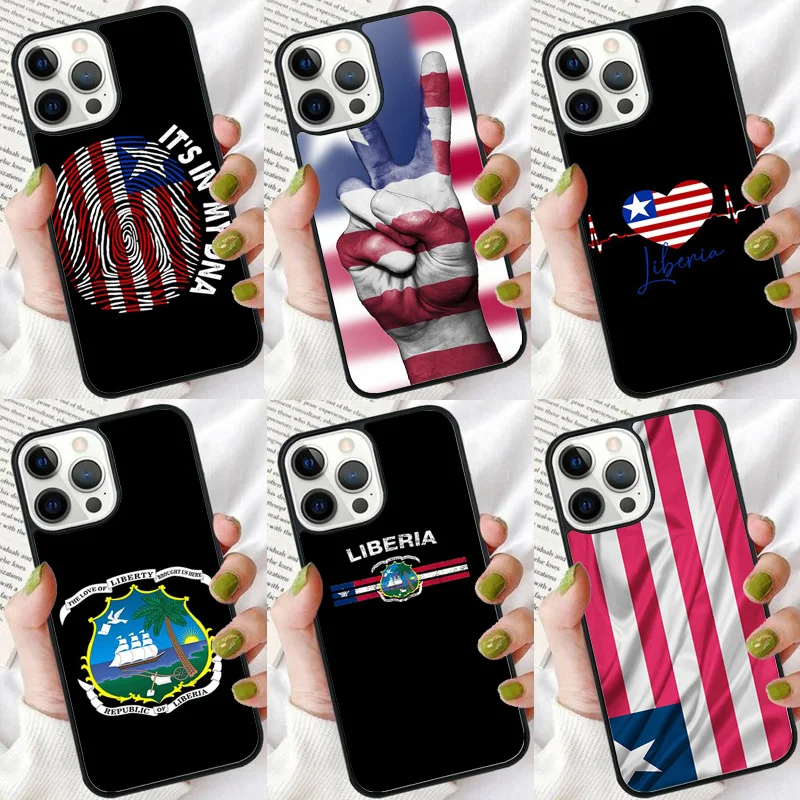 Liberia Flag Soft Phone Case For iPhone 16 15 14 plus XR XS 11 12 13 Pro max Soft Bumper Shell Cover coque