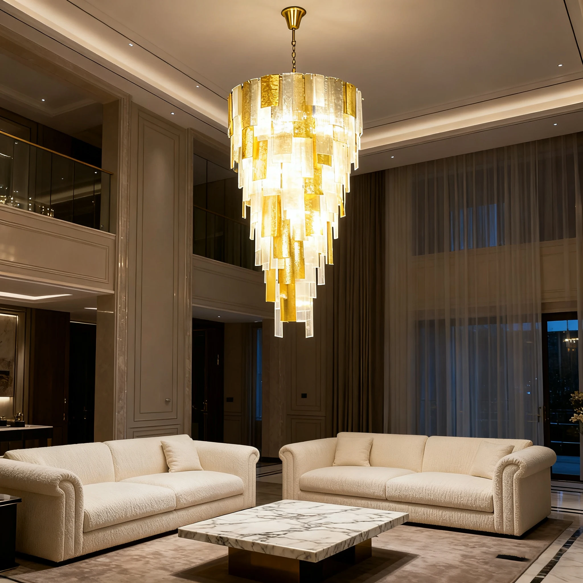 

BOSSEN American Style Luster Chandelier Colored Murano Glass Brass Pendant Light Dimmable Adjustable China for Dining Room Villa