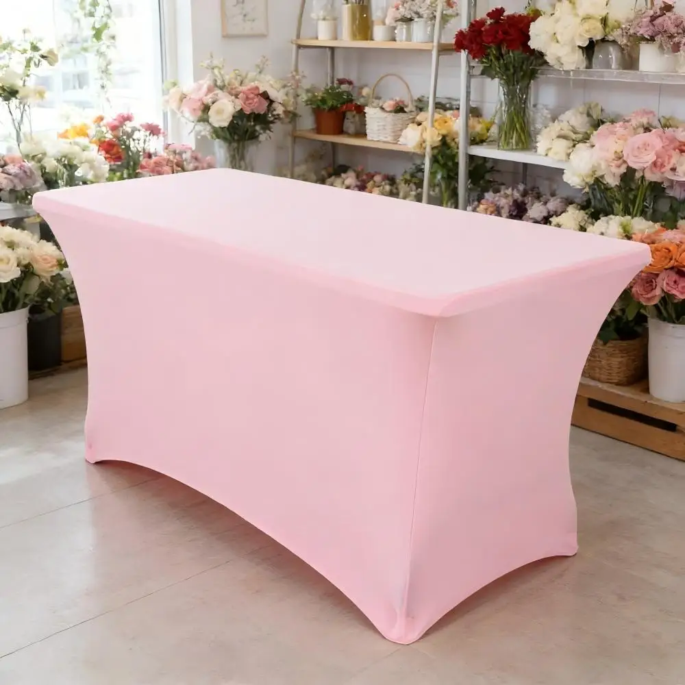 Retângulo Spandex Table Cover, Wedding Table Cloth, Hotel Banquet, Birthday Party, Show Meeting Room Decoration