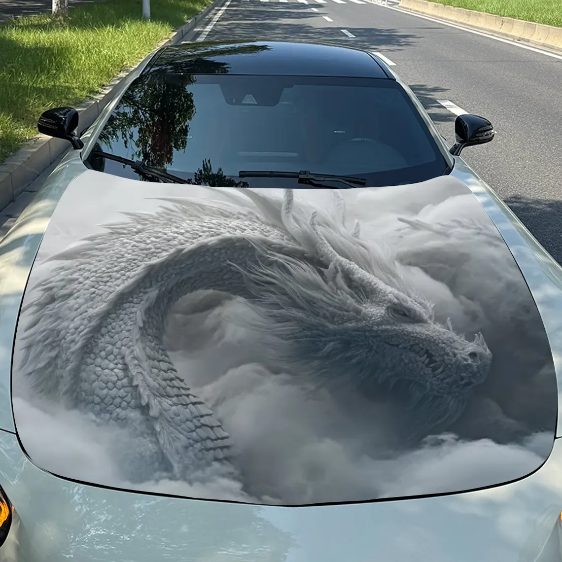 

Cloud Dragon Car Hood Sticker, Durable Car Vinyl Packaging Suitable For Most Vehicles, Car Hood Protective Film, Multi-purpose S