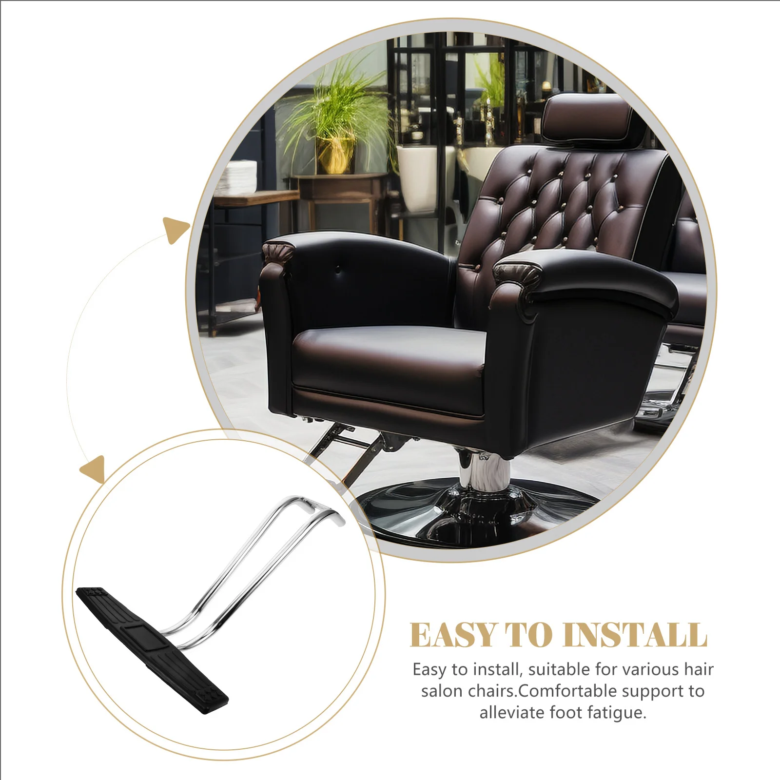 

Salon Chair Foot Rest Pedal Stainless Steel Anti-Slip For Barber Dental Massage Chair Replacement Accessory