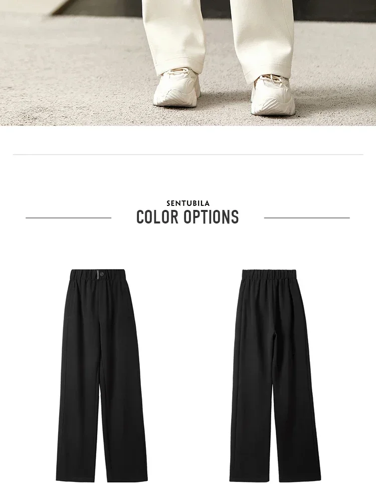 SENTUBILA Weite Sweatpants für Damen, Casual-Hose, Koreanische Mode 2026, Hose mit elastischem Bund, Damenbekleidung, Streetwear 153KA3216 – Detail 19