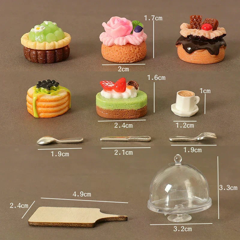 1/12 ドールハウスシミュレーションコーヒーケーキデザートセットモデルキッチンアクセサリードールハウスの装飾子供ふり遊びおもちゃギフト