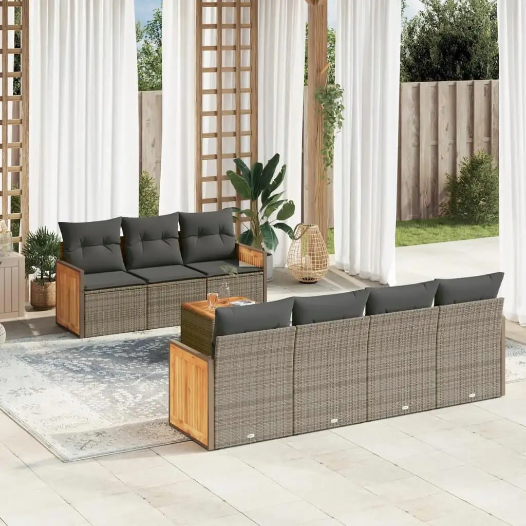 Moderne Gartensofa-Set, grau, elegant, für den Außenbereich, bequem, langlebig