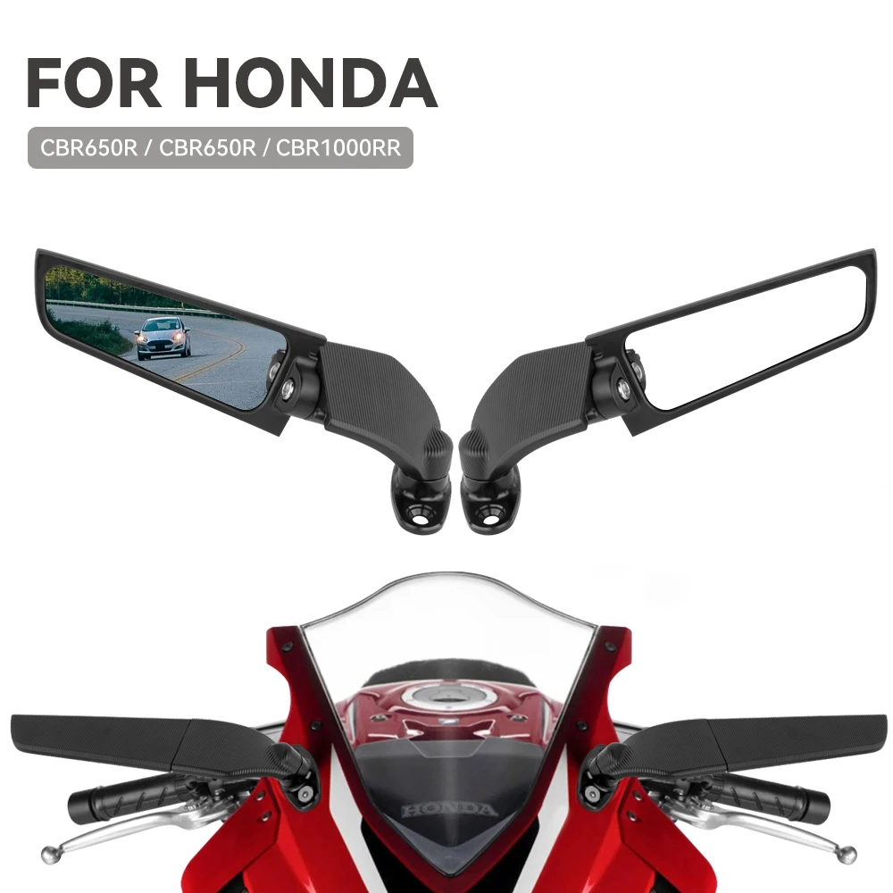 For Honda CBR1000RR CBR650RR CBR250 300 600 R RR Motorcycle Modified Wind Wing Adjustable Rotating Rearview Mirror Accessorie