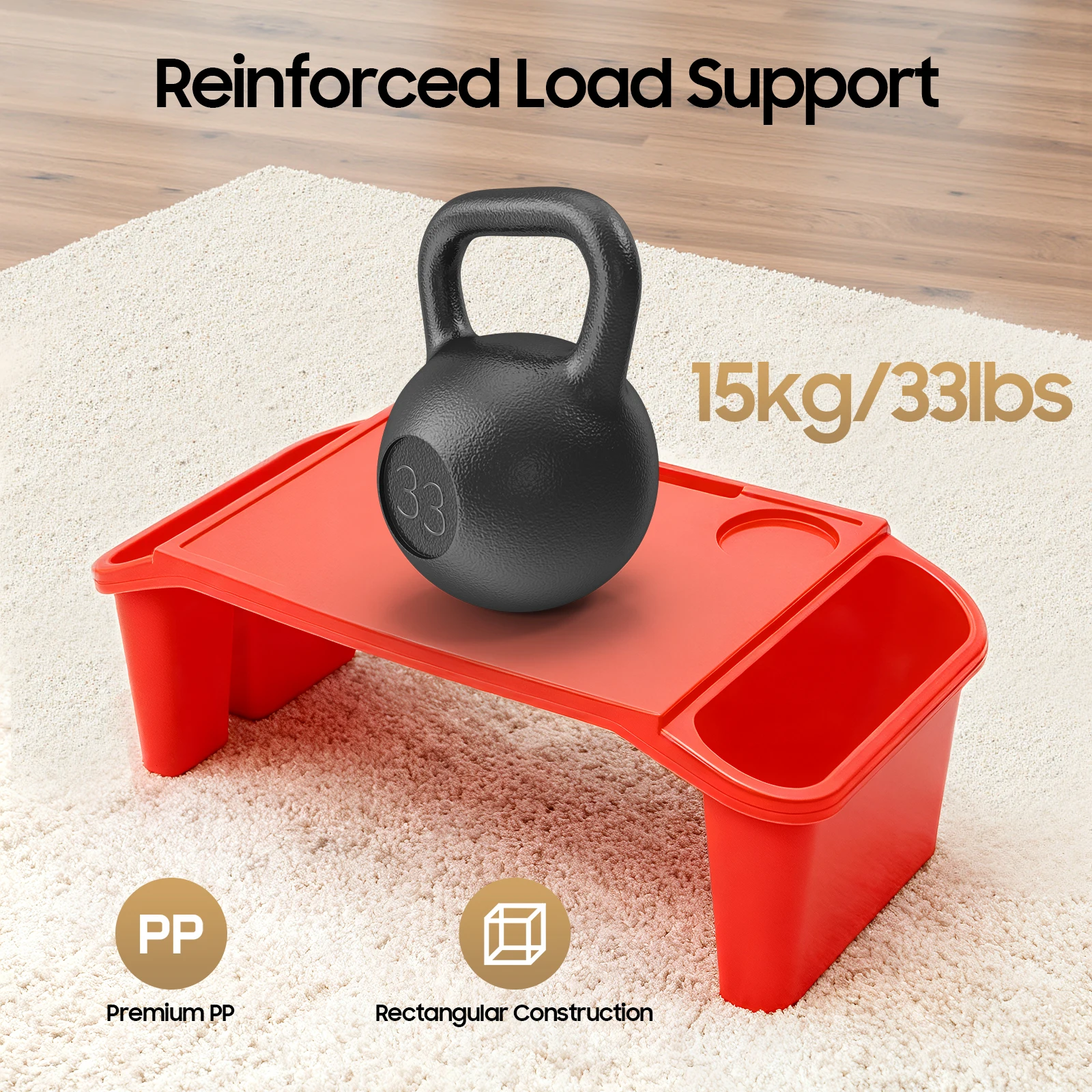 6 Pcs Kids Lap Desk Tray, Plastic Breakfast Lap Desk Trays with Side Pockets and Slot, for Eating, Writing, Drawing, Game