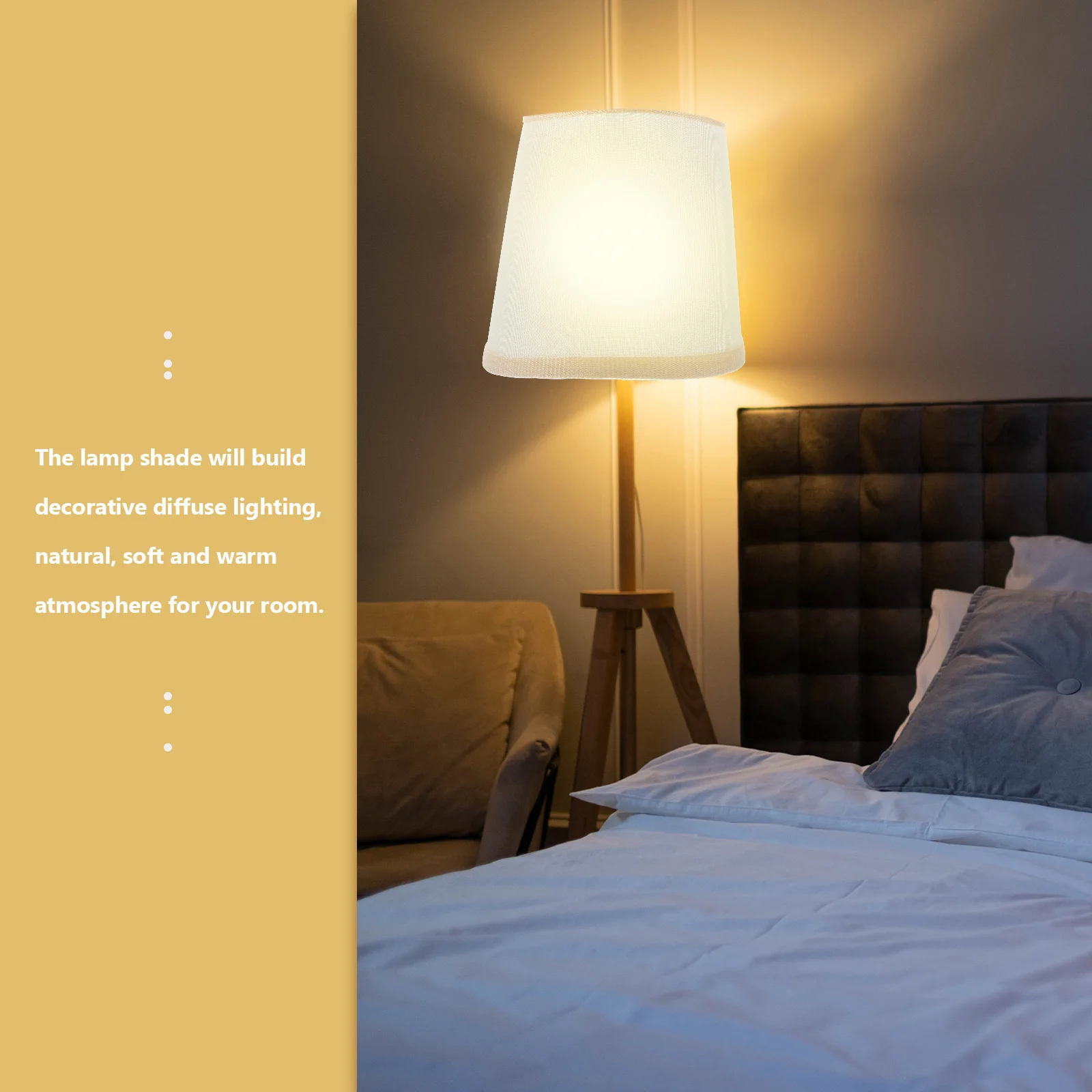 

1 шт. декоративный абажур, утолщенный светильник, натуральная теплая атмосфера, спальня, гостиная, потолок, настенный абажур для настольной лампы, белый