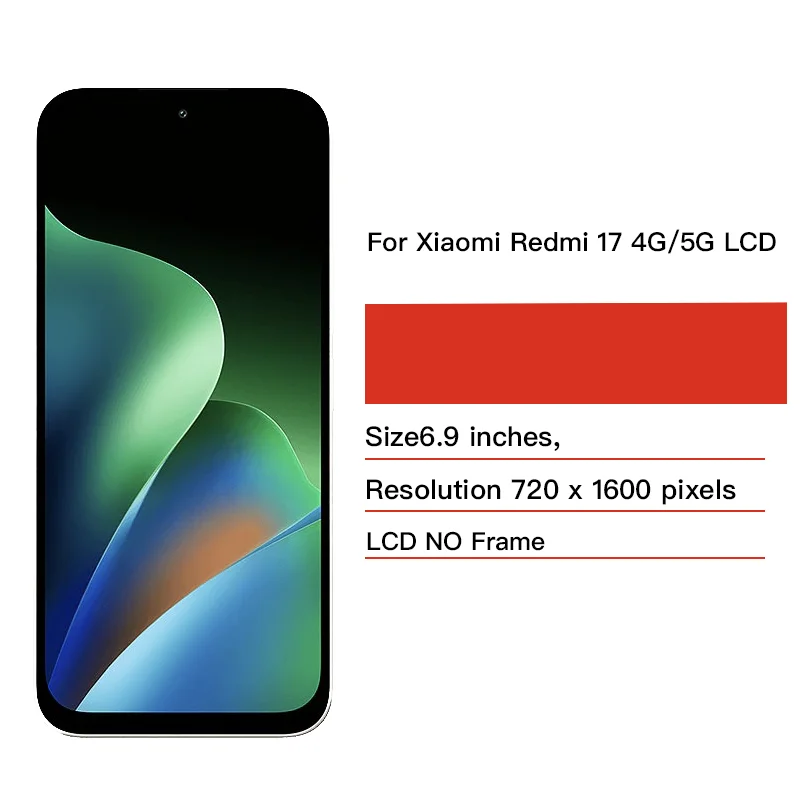 100% Tested For Xiaomi Redmi 17 4G LCD Display Touch Screen Digitizer Assembly For Redmi 17 5G LCD Replacement
