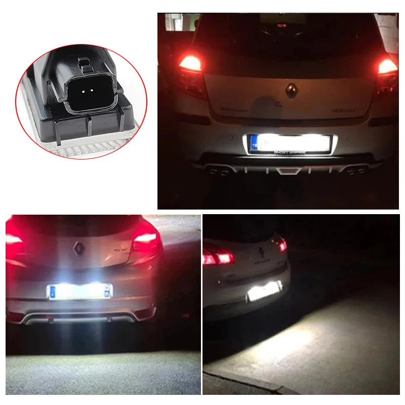 2 قطعة سيارة لوحة ترخيص مُضاء ليد ضوء لرينو كليو ميجان 3 لاغونا 2 توينغو ماستر اسبيس الرياح فيل ساتيس ترافيك تويزي اكسسوارات