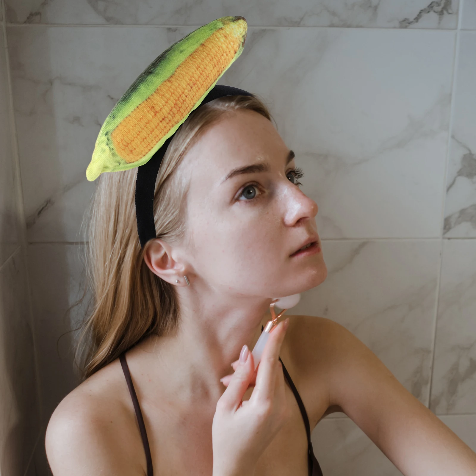 

Soft Corn Shaped Headband Comfortable Hair Accessory For Face Washing Makeup Styling Cute Vegetable Design Precision Made Corn