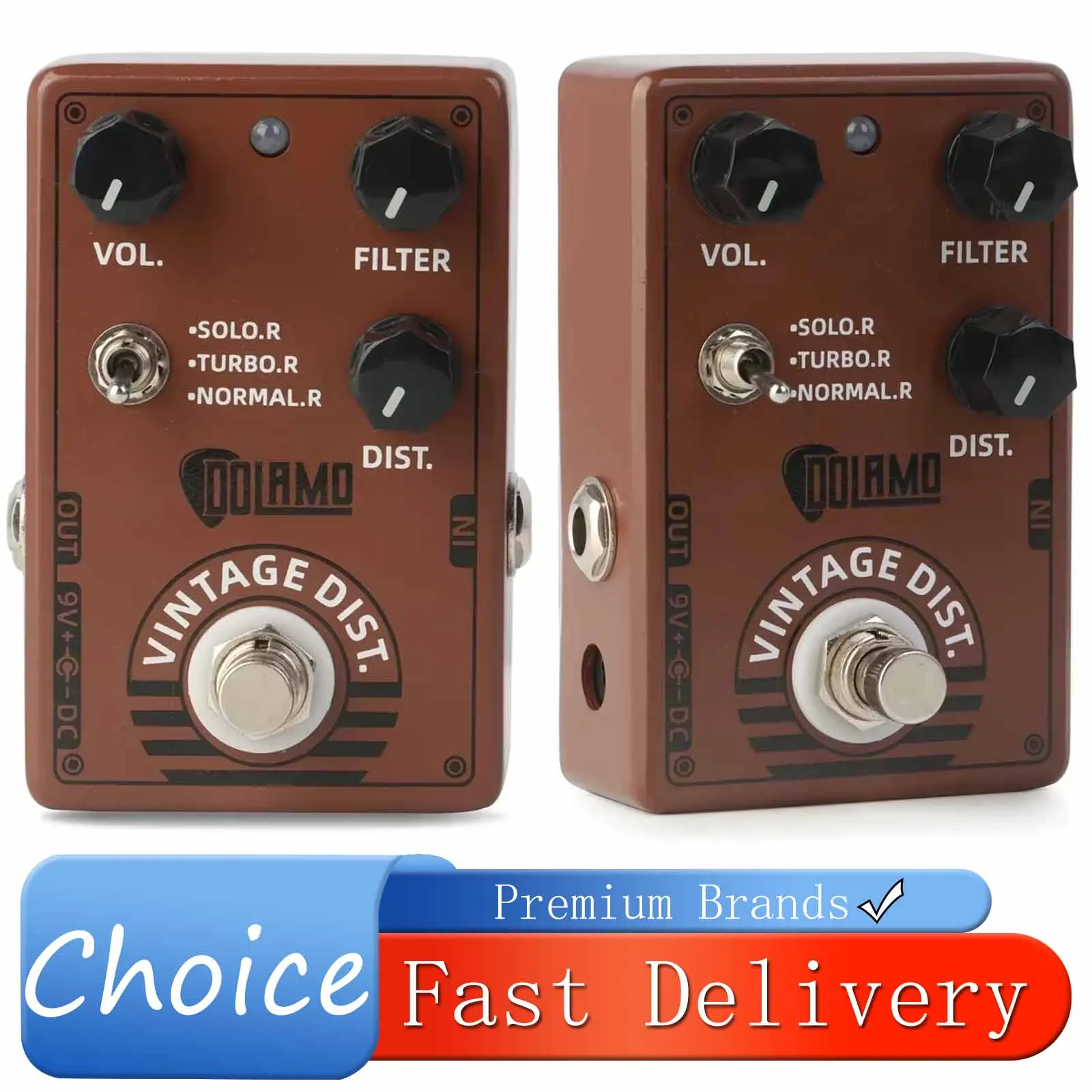 Dolamo D-11 Vintage Distortion Electric Guitarra Effector Pedal Alloy Casing True Bypass Distortion Controls Guitar Accessories