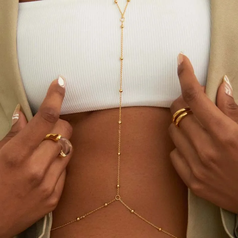 Women's Bohemian Simple Bead Waist Chain, Beach Accessory