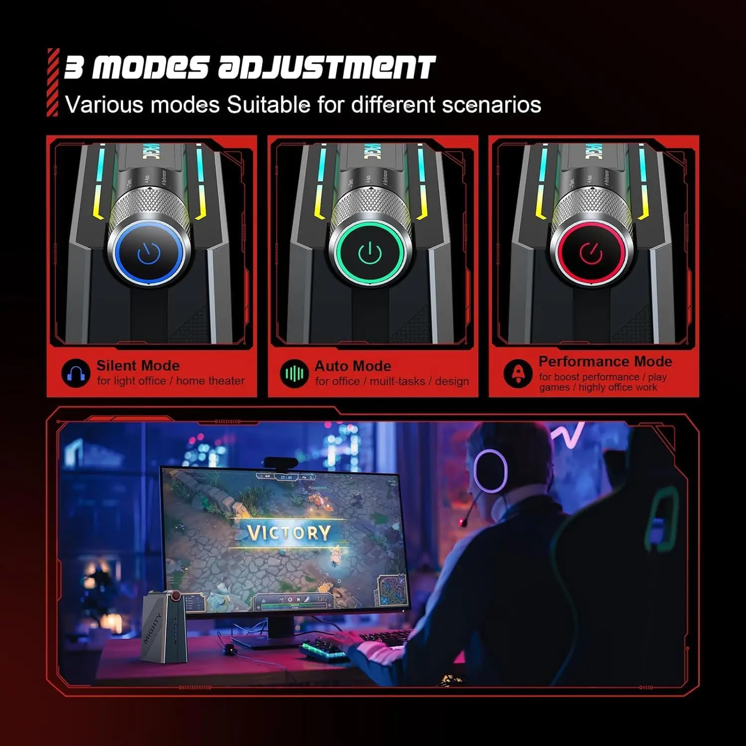 ACEMAGIC AD08 i9-11900H mini PC RAM 16GB/32GB SSD 512GB Turbo 4,9Hz, juegos, oficina, portátil, mini PC asequible