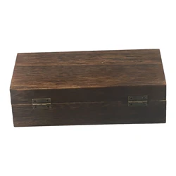 1pc Wooden Storage Box With Metal Retro Buckle Rectangular 20x10x6cm For Tea Coffee Beans Retro Buckle Clamshell Jewel Box