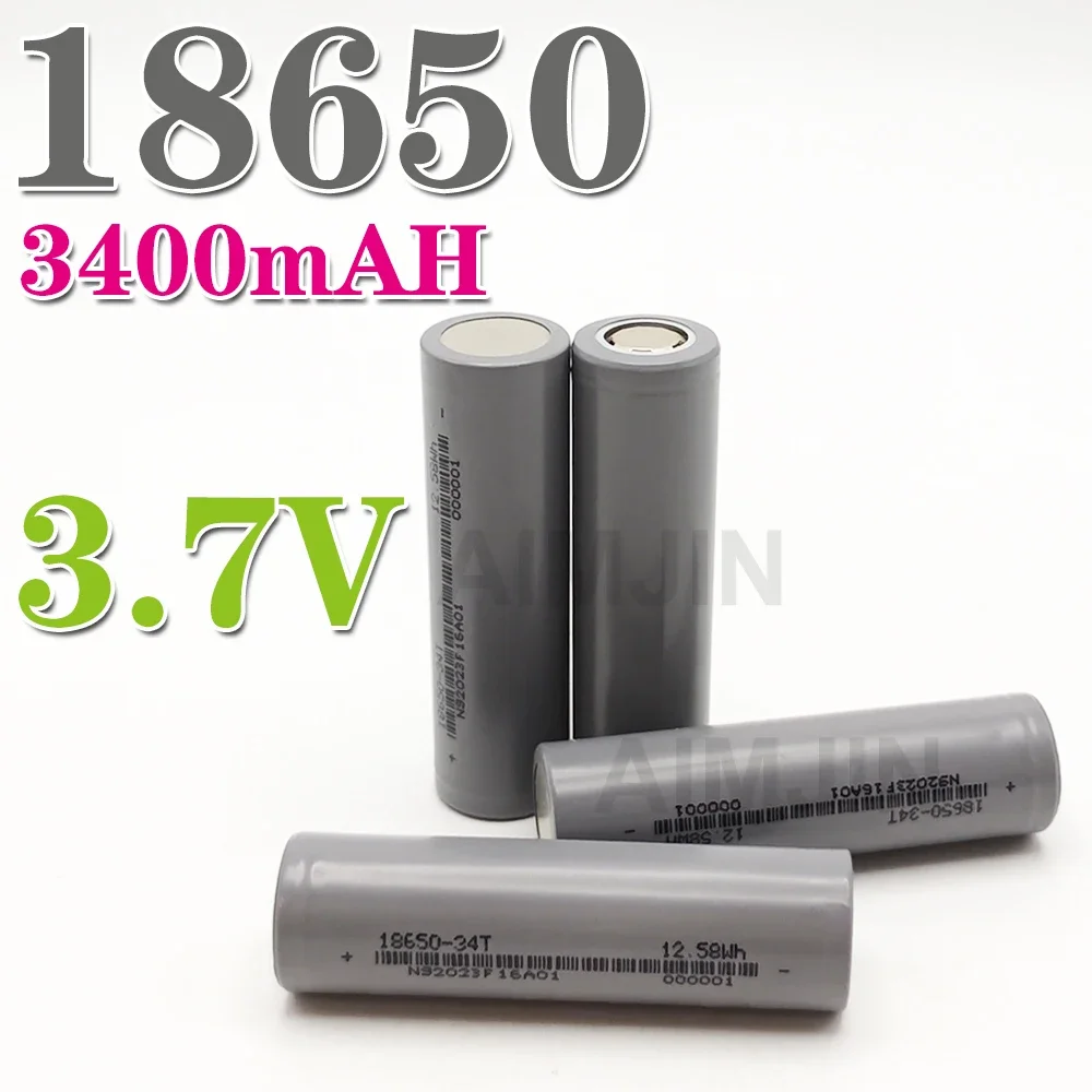 

100% Original 18650 battery 3.7V 3400mAh rechargeable liion battery for Led flashlight litio battery