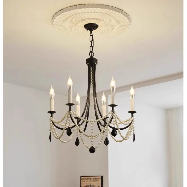 2025 جديد وصول الثريات الحديدية التقليدية Led ضوء شمعة المطبخ المنزل ديكو 110-240 فولت الصناعية سلسلة قلادة معلقة ضوء #4