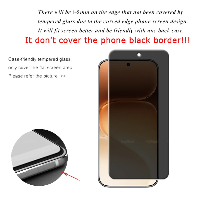4/3/2/1 Stück für Honor 600 Glas Honor 600 gehärtetes Glas Schutz Privatsphäre Anti-Spy HD 9H für Displayschutzfolie Huawei Honor 600 – Detail 1