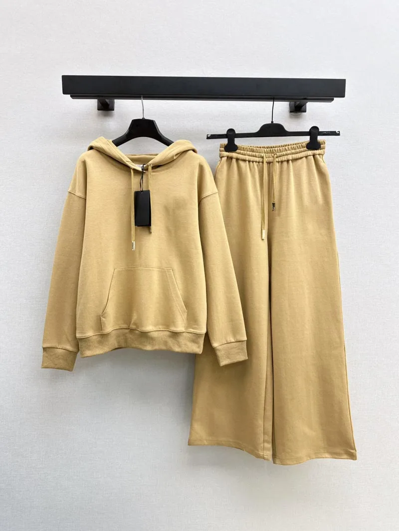 2024 Autumn New Women's Hoodie Fashionable and Exquisite Resting Hoodie+High Waist Drawstring Straight Leg Pants