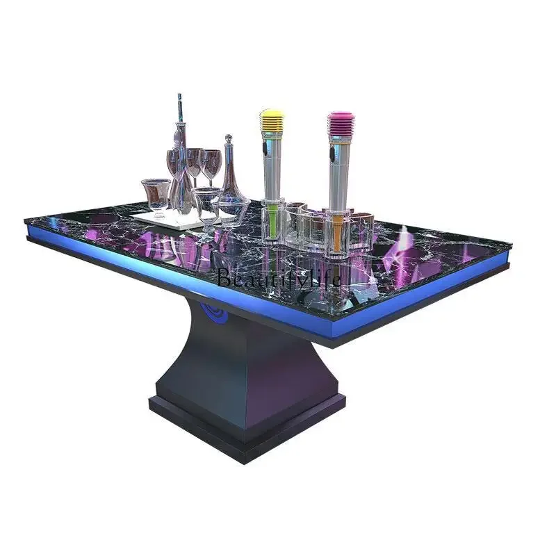 

z.Stainless steel glass for KTV bar luminous coffee table card seat box