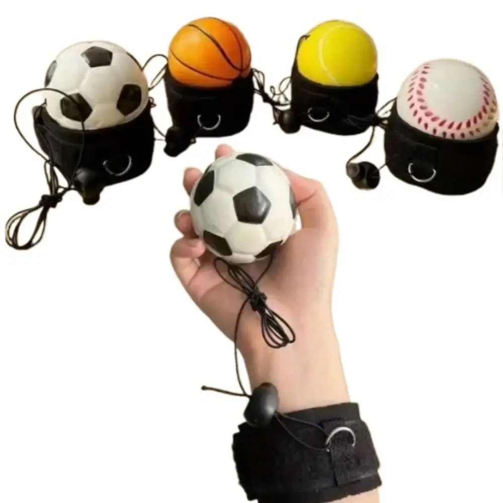 Boring Elastic Bouncing Return Ball Exercise Sports Hand Ball Game Hand Rebound Ball Basketball Tennis