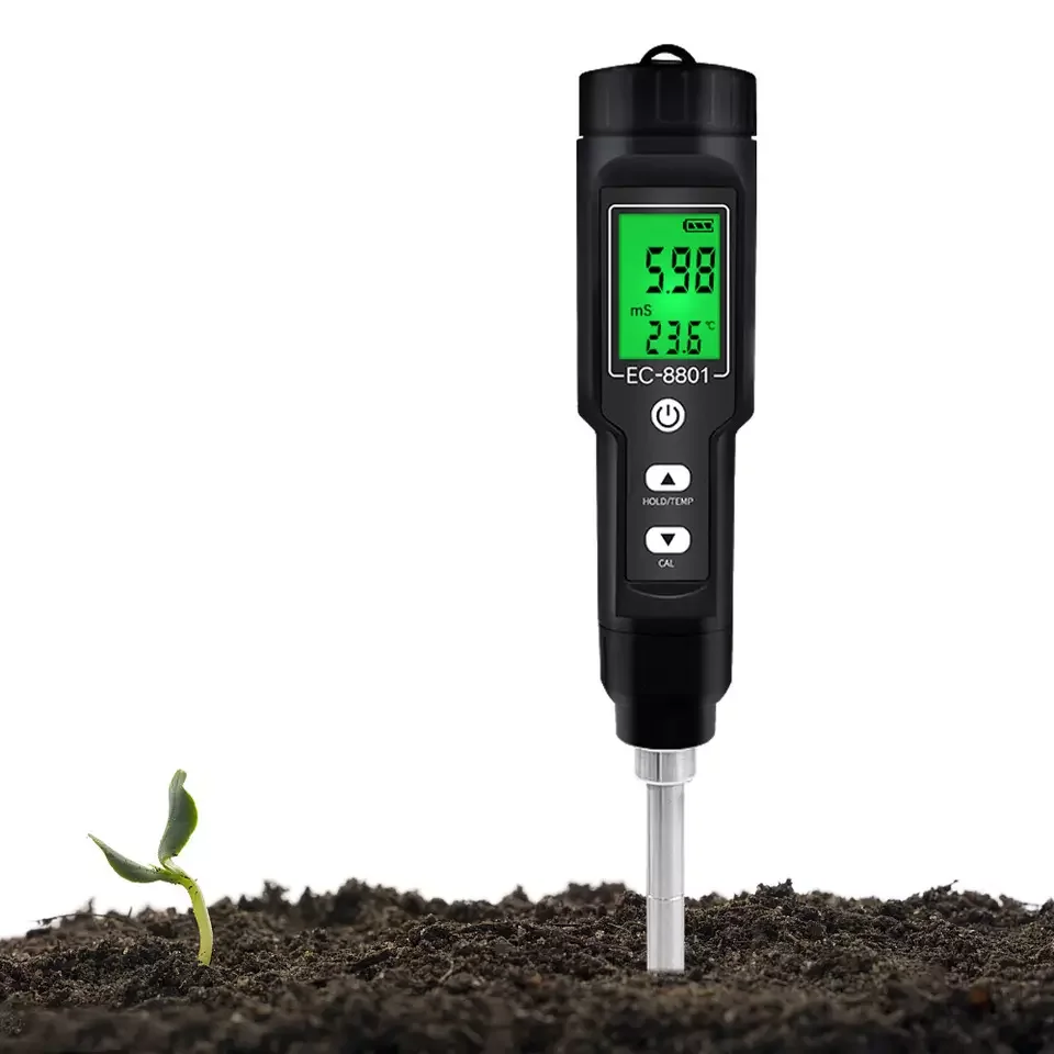 

LCD display 2 In 1 EC Temperature Soil tester moisture Light Sunlight meter soil test kit for outdoor indoor plants