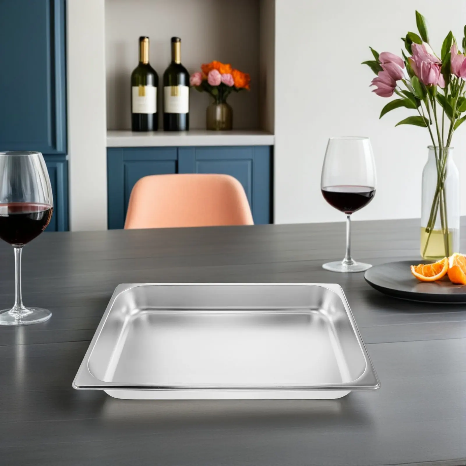 Commercial Stainless Steel Buffet Food Warmer Tray 20.8x12.7x2.5 Deep Catering Food Pan Steam Table Pan Hotel Restaurant