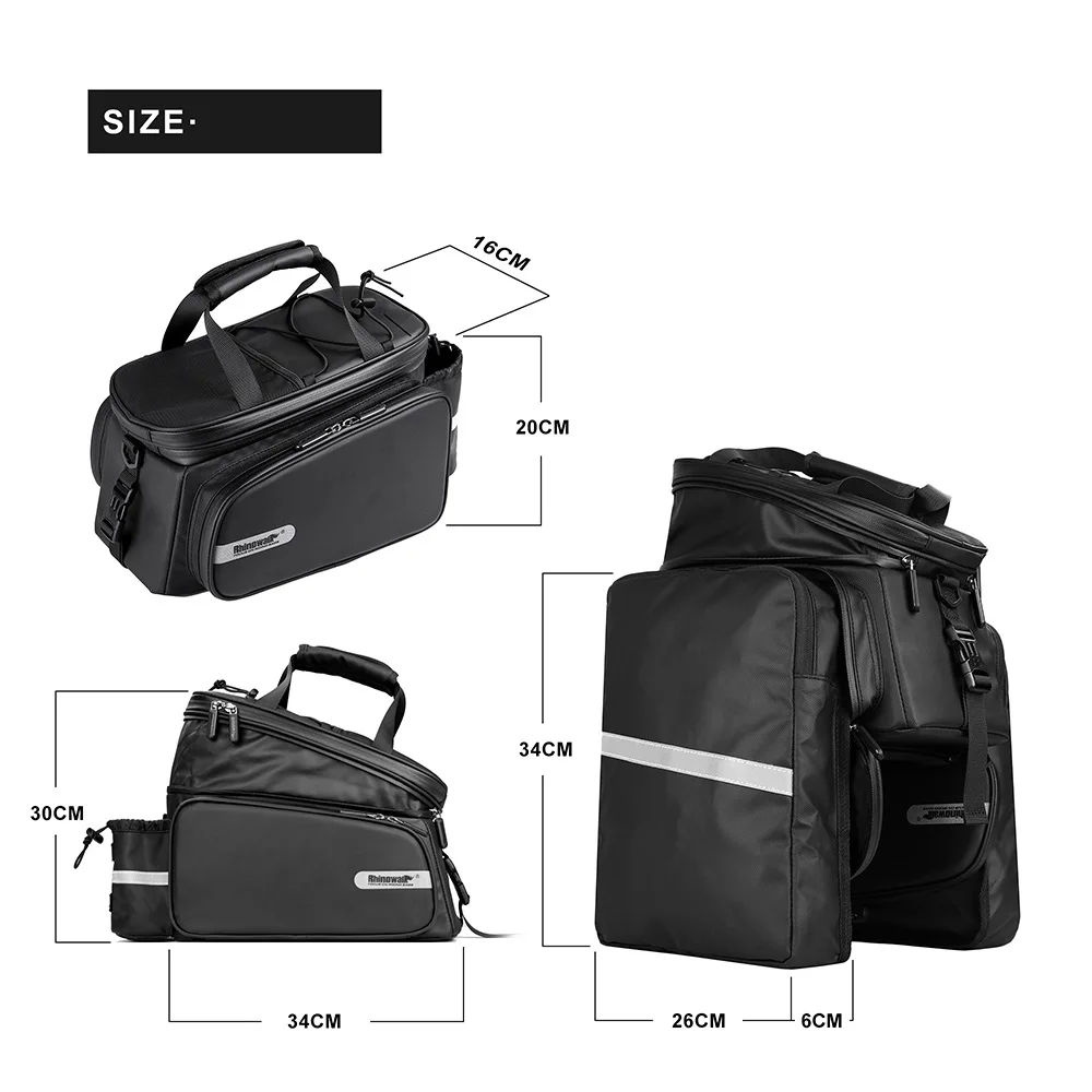 Rhinowalk Bike Bag Waterproof 30L MTB Bike Trunk Bag Foldable Bicycle Luggage Bag durable Bike Travel Bag Cycling Bag