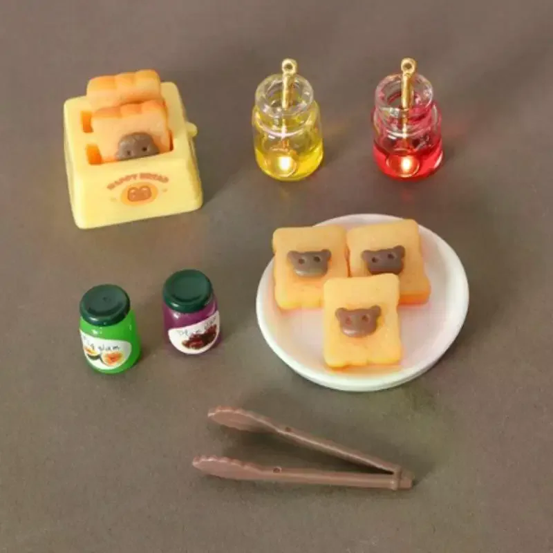 

12PCS Dollhouse Simulation Bread Machine Jam Baking Clip Model Miniature Food Toy DIY Accessories Desktop Doll House Ornament