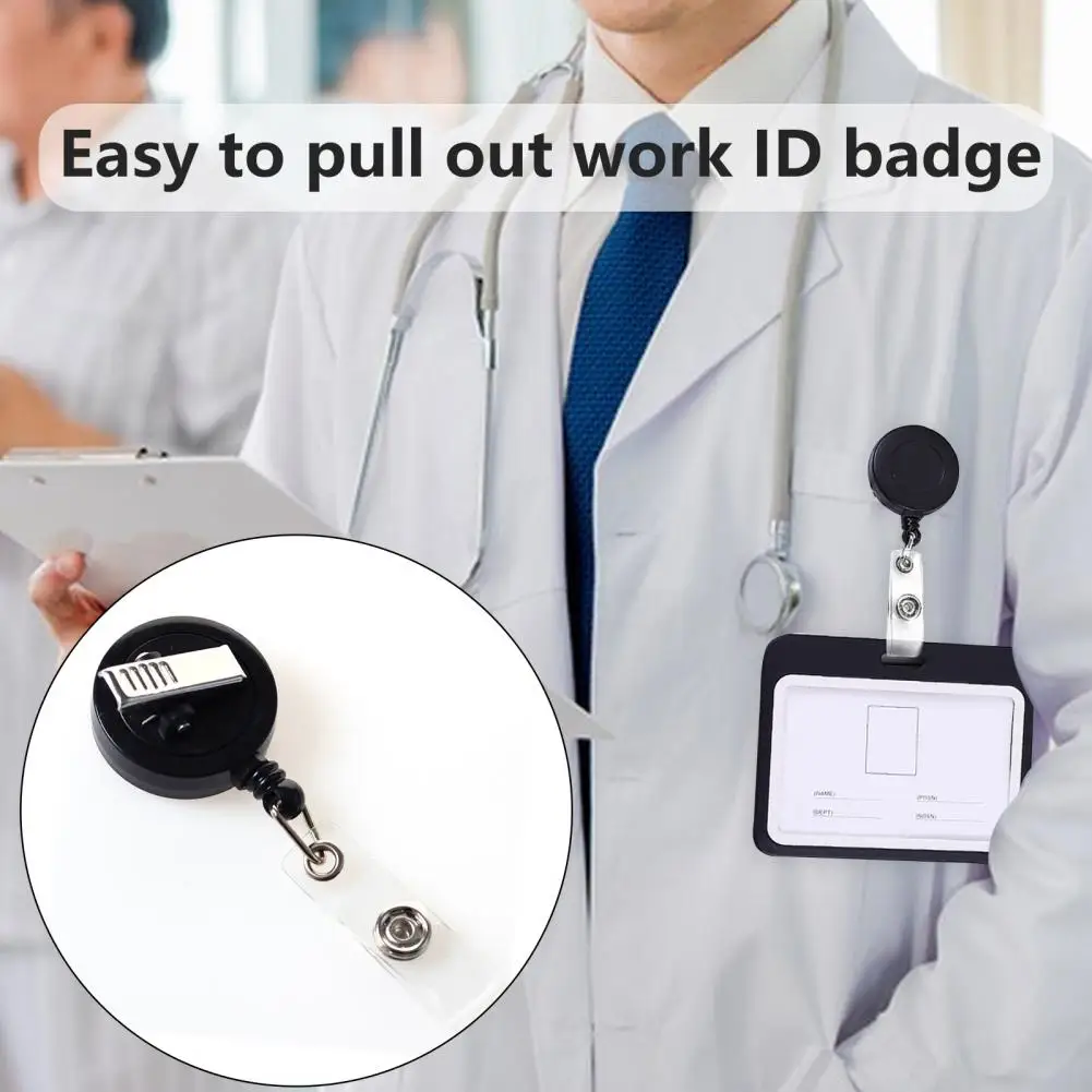 ม้วนที่ใส่บัตรประจำตัวม้วนตราลวดแบบยืดหดได้อเนกประสงค์ม้วนป้ายหดเก็บได้10แพ็กยืดหยุ่นได้360องศาสำหรับมืออาชีพ