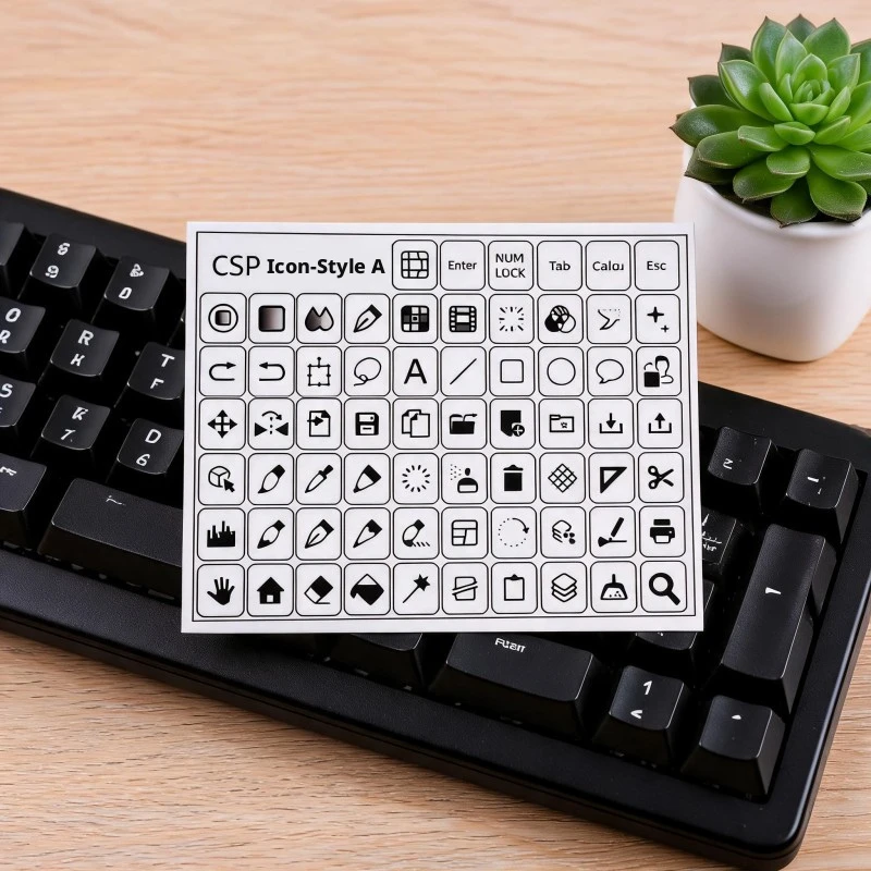 CSP Paint Shortcut Icon Tastaturaufkleber, individueller Clip-Studiolack, individueller Tastaturaufkleber für das iPad