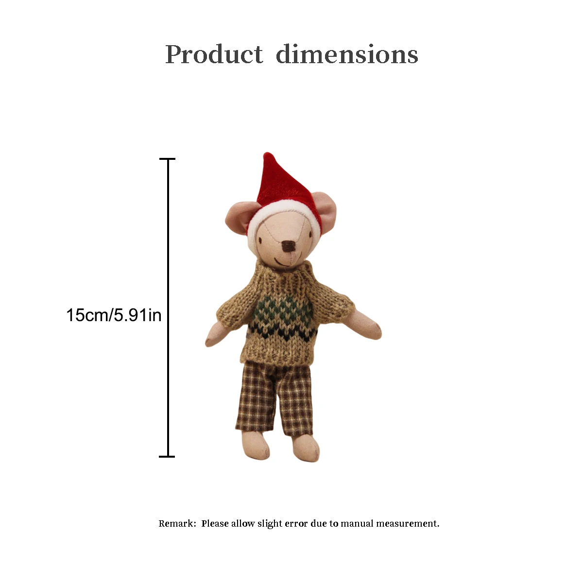 15cm Cute Mouse Sweater Christmas Hat Ob11 Bjd Miniature Furniture Ornaments