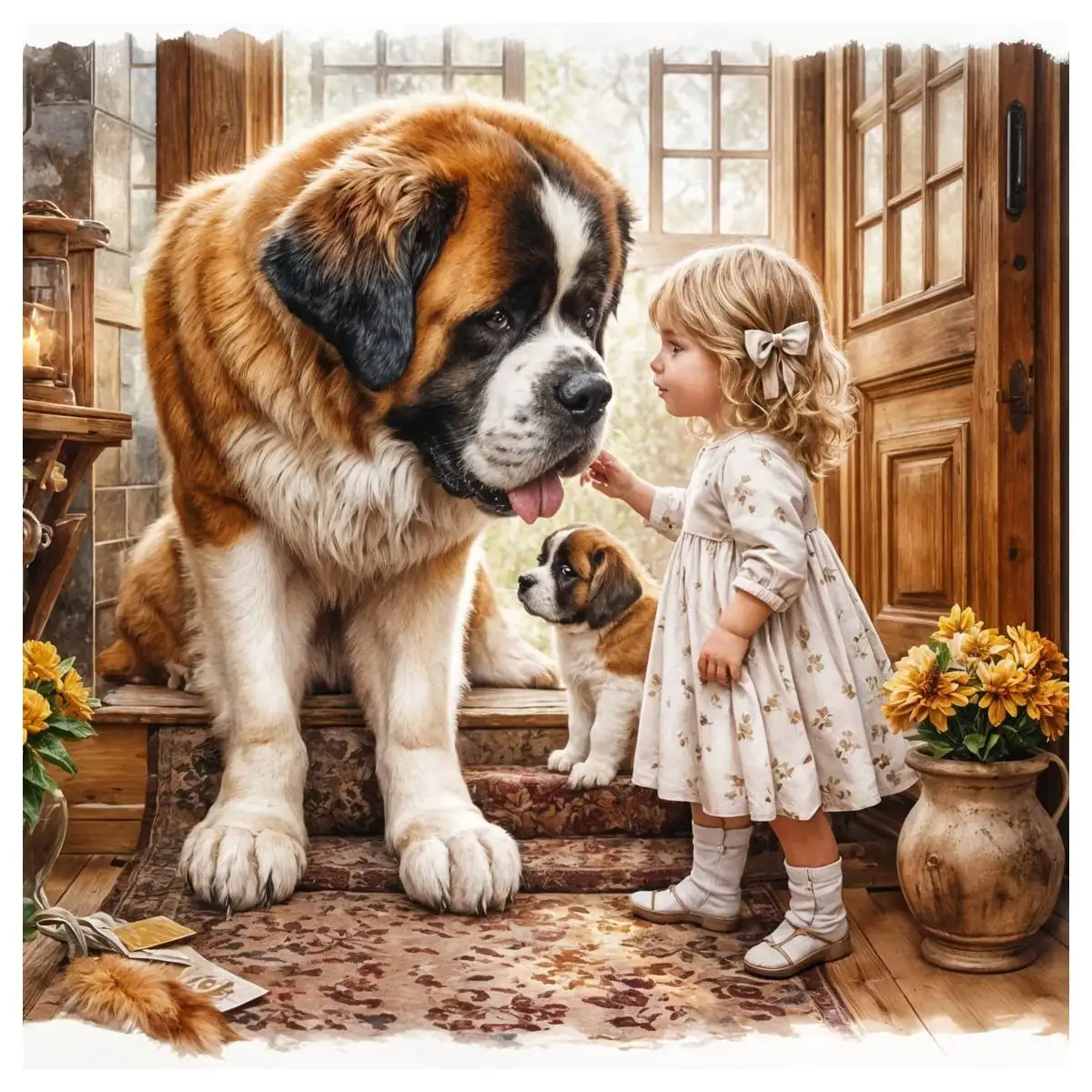 Набор для вышивки крестом «Собаки и девочки» «сделай сам» 11CT/14CT Вышивка «сделай сам» Искусство и поделки с вышивкой игл и творчествоми