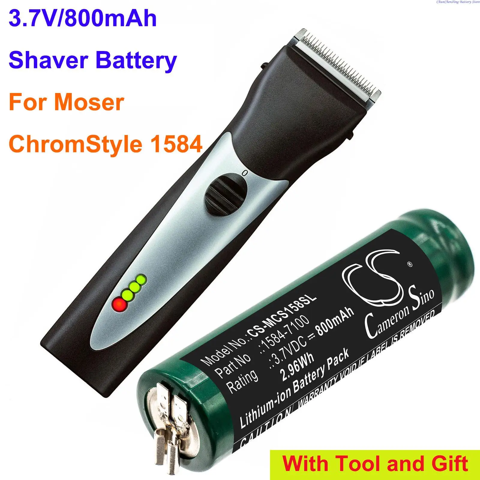 800mAh Shaver Battery 1584-7100 for Moser ChromStyle 1584