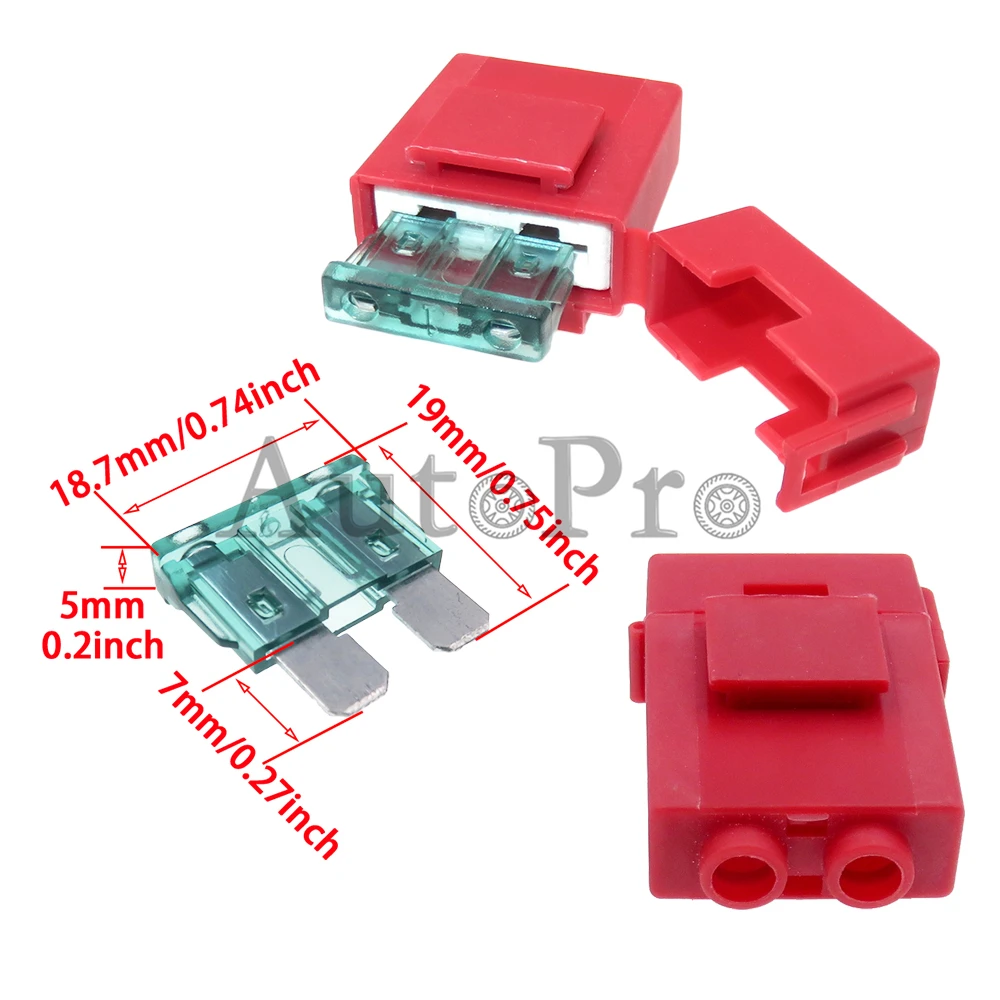 1 Set Ceramics Medium Fuse Holder With Terminal AC Assembly For Car Motorcycle Electric Vehicles Standard Middle Insurance Plug