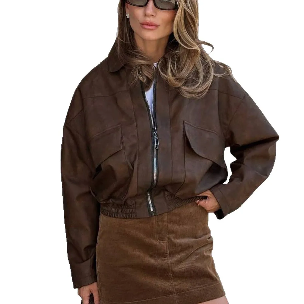 Cappotto in pelle da motociclista Old Money Wind Thi Cotton Gioventù Lunghezza regolare Puro offline Sle 2025 Stagione autunnale Prodotto cinese...