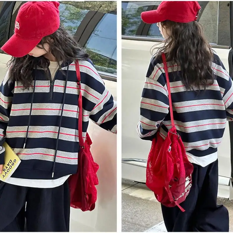 

Autumn Cartoon Casual Sweatsuit Long Pants 2-Piece Set Children's Clothing Kawaii Girl Fashion Tops Wide Leg Pants Set Student