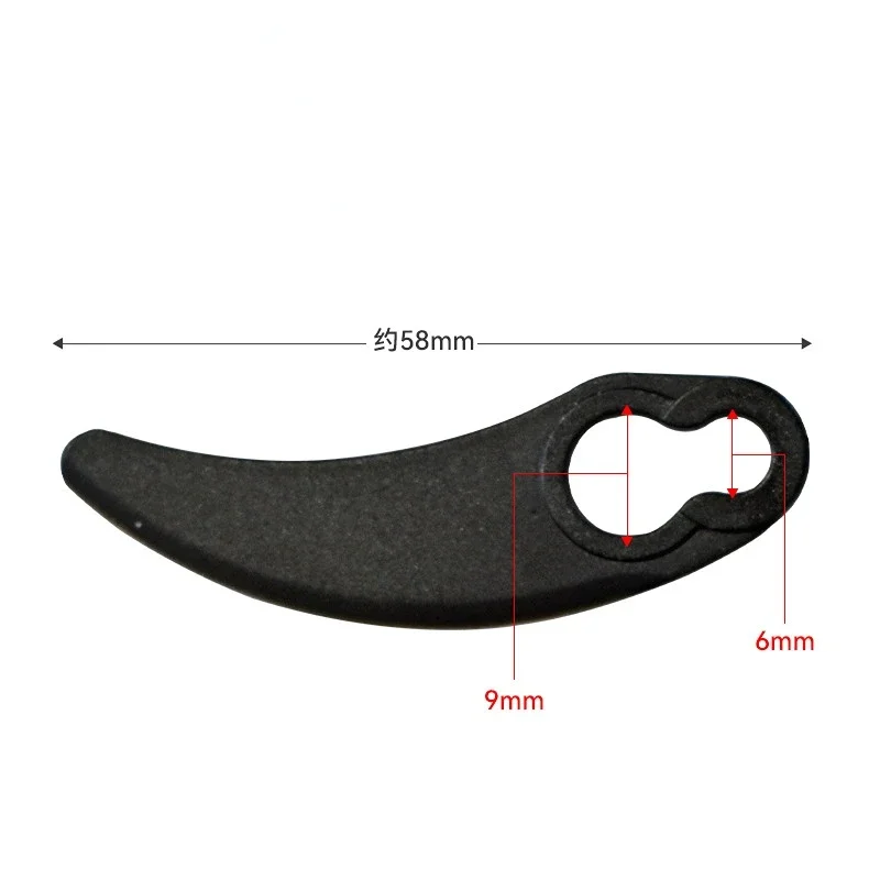 Accessori per attrezzi da giardino Tosaerba a mezzaluna piccola nera Lama in plastica Tosaerba Frullino per prato Lama in plastica per falciatura durevole * 3 pezzi