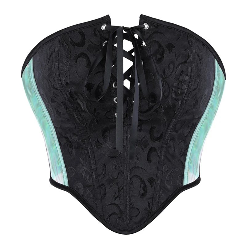 

Женский винтажный жаккардовый корсет-бюстье с готической шнуровкой, на пластиковых косточках, без бретелек, сексуальный корсет-боди для коррекции фигуры