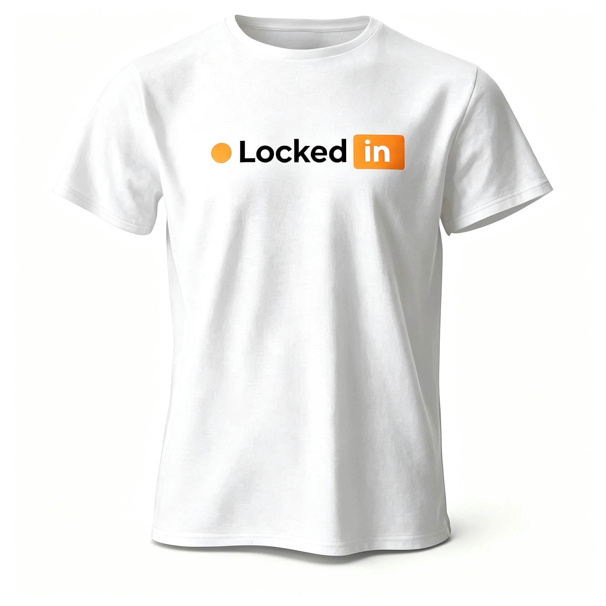 2026 New Locked In Family Matching Unisex Oversized T-Shirt Locked In Orange Dot Box Text Chest Front Print Streetwear Tee Tops