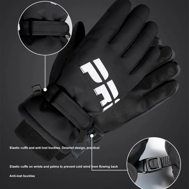 Windproof Gloves Winter Screen Touch Skating Thermal Riding Gloves Water-Resistant Cold Weather Mittens For Skating Riding