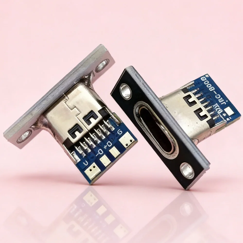 

USB 3.1 Type-C Panel Mount Connector Test Board PCB Board 2P 4P 6P Female Jack Data Charging Port Small electrical charging base
