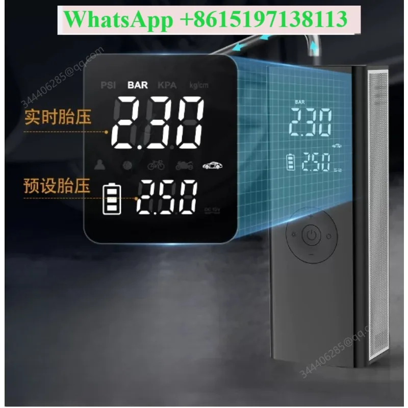 Suitable for Wireless Vehicle Air Pump, Portable Tire Inflator, Smart Tire Pressure Display, Lighting, Air Pump