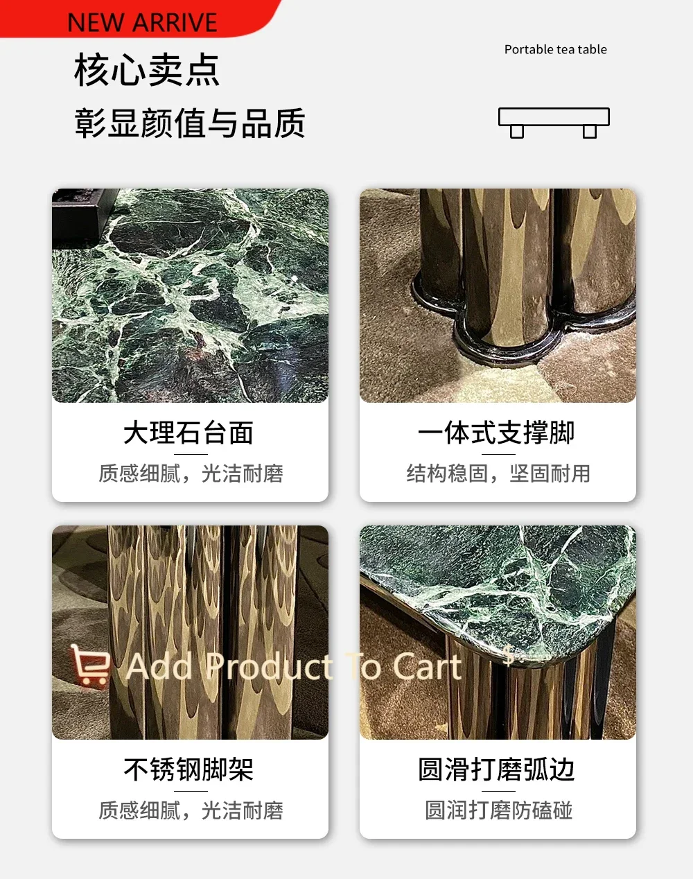 

Designer coffee table living room simple modern large flower green luxury stone large apartment natural marble coffee table G121