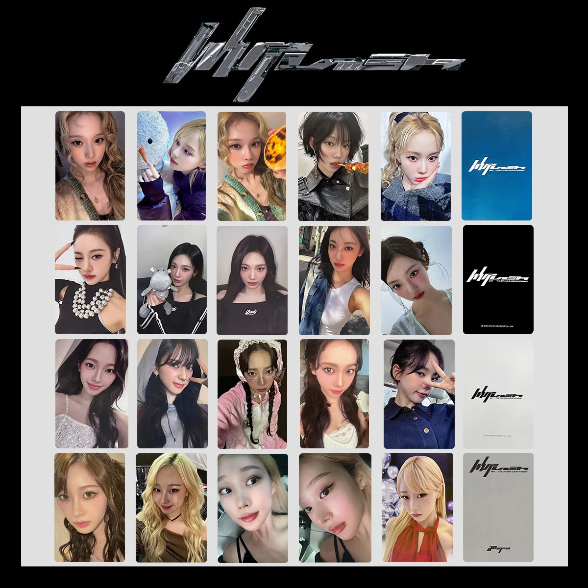 5Pcs/Set KPOP KARINA NINGNING Album Whiplash Photo Cards WINTER GISELLE Personal Postcard Double-sided LOMO Card Fans Collection