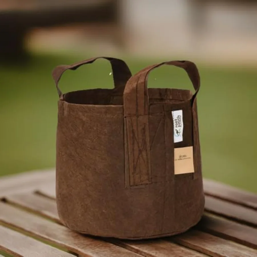 

10-Pack 20 Gallon Brown Fabric Plant Pot with Handles for Indoor Outdoor Use, Breathable Nonwoven Material, Lightweight Durable