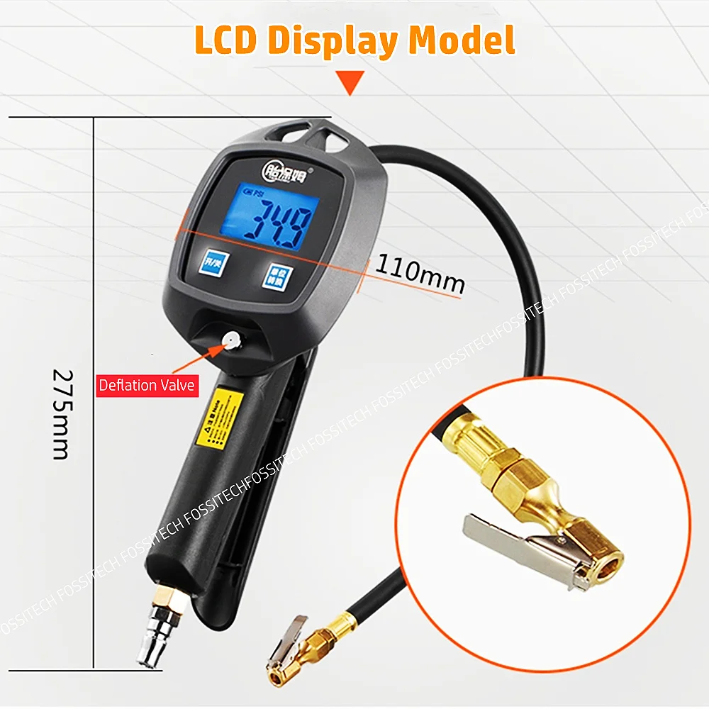 BW-E02 Digital Display Tire Pressure Gauge High-precision Monitoring Inflation Gun Car Tire Manometro For Car Truck Vehicle