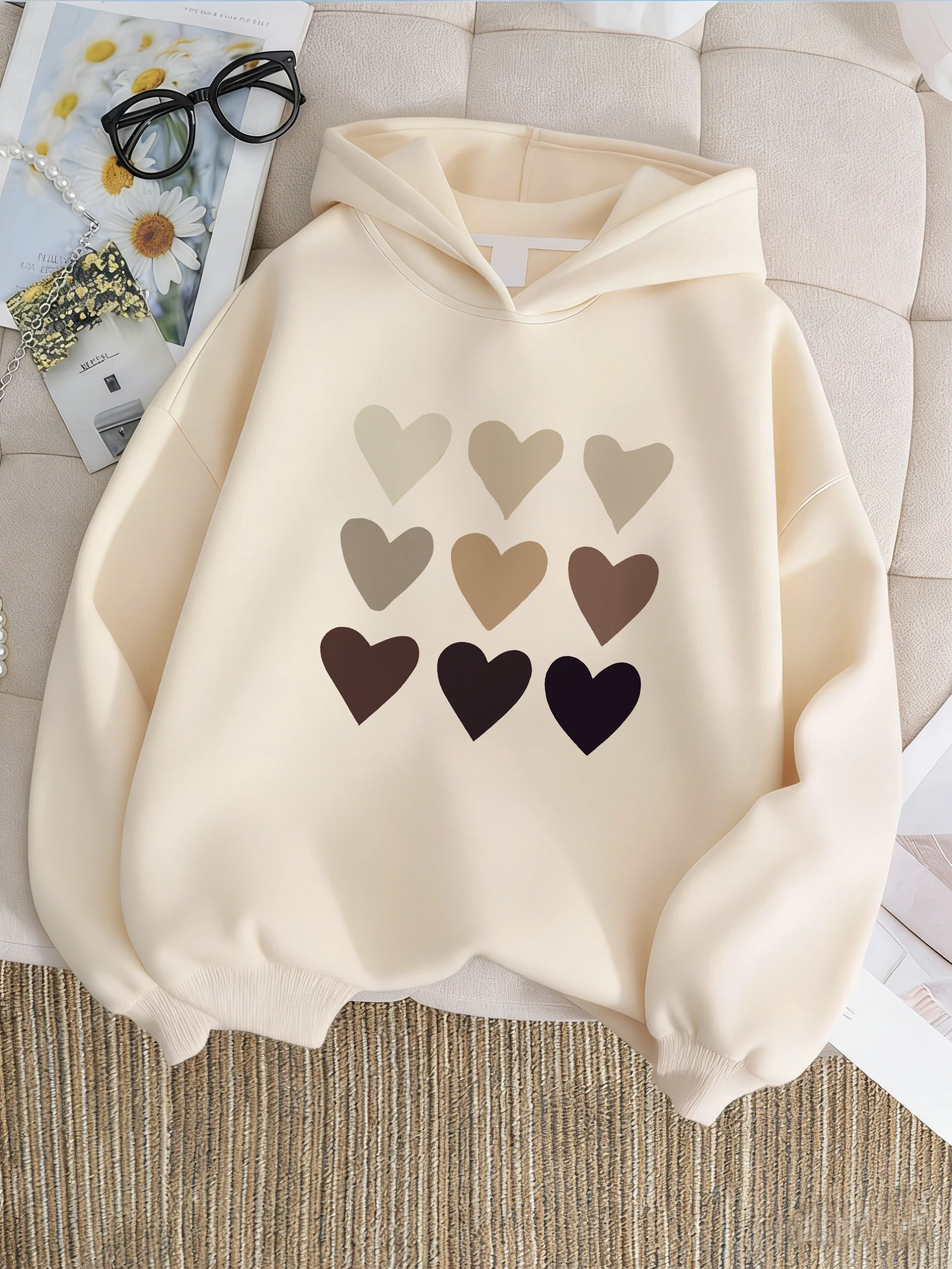 Pullover Love Heart Kinder-Kapuzenpullover, süßer Harajuku-Kapuzenpullover für Jungen und Mädchen, Herbst-Winter, lässige Kapuzenpullover