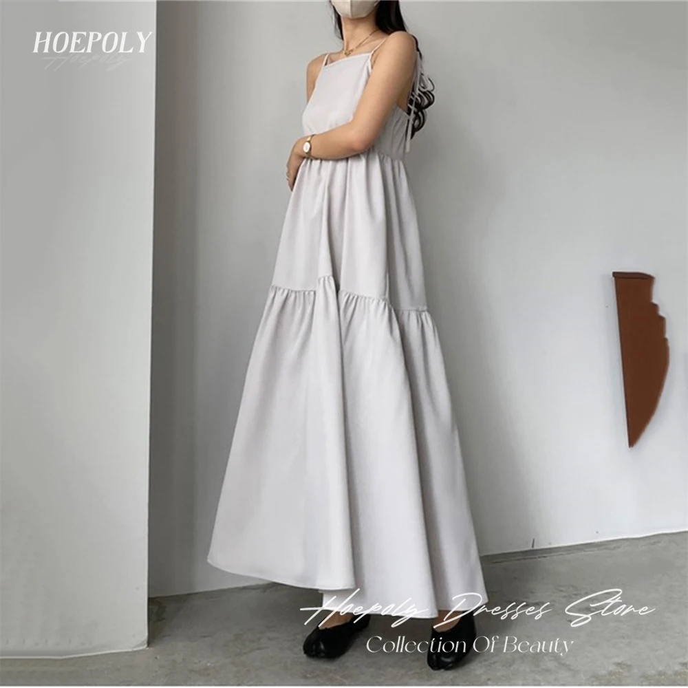 Hoepoly Elegant Strapless Sequined Evening Dress For Woman Summer Style Fashion Simple Classy Party Long Prom Gown New 2023