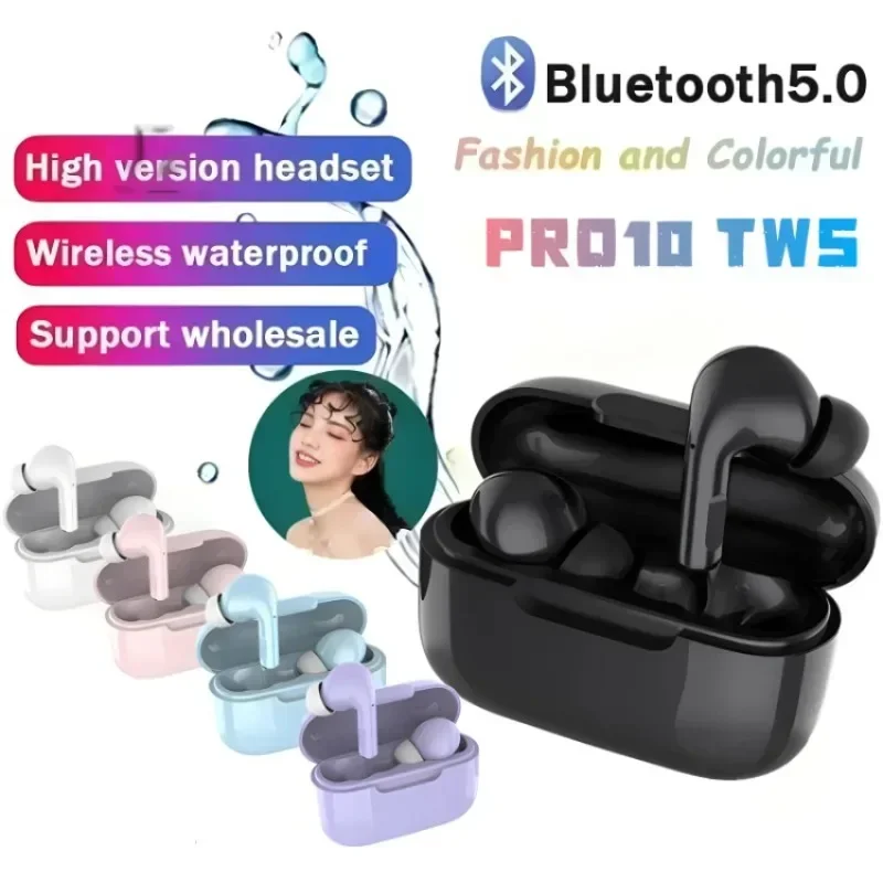 Original PRO10 Wireless Headphones Earphone Bluetooth-compatible 5.0 Waterproof Headset with Mic for Xiaomi iPhone Pro10 Earbuds