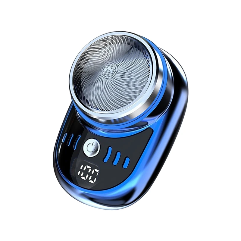 Alat cukur elektrik pria, pemangkas rambut jenggot dapat dilepas portabel perjalanan USB tampilan Digital dapat diisi ulang